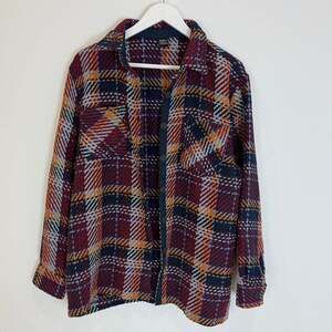 Better Unsaid Oversized Plaid Shirt Jacket, Multicolored Shacket, Size M